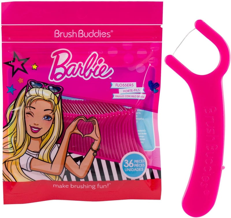 Barbie Oral Care Traveling Kit for Kids - Bundle with Toothbrush with Cover, Toothpaste, Floss Pack, Travel Bag, and More for Girls, Toddlers | Toothbrush Set - Image 3